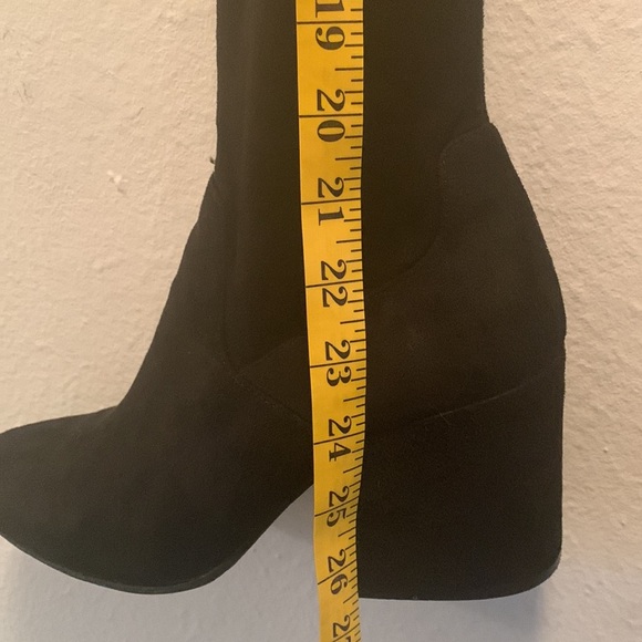 Womens Long Over The Knee Block Heel Boot, Black, Size 8 - Picture 8 of 8